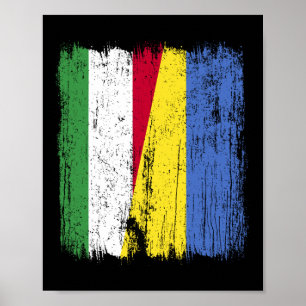 Poster Hungria Ucrânia Meia Bandeira Húngara Ucraniana He