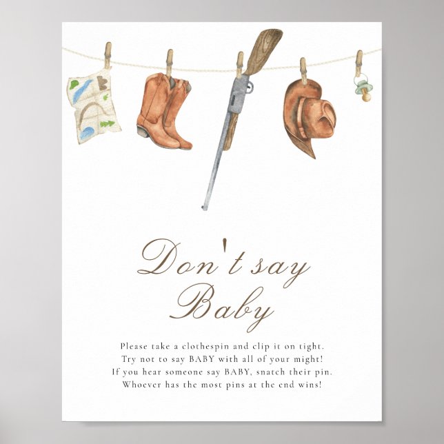 Poster Hunter baby shower - Don't say baby  (Frente)