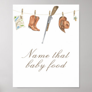 Poster Hunter baby shower - name that baby food