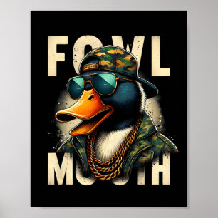 Poster Hunter Fowl Mouth Duck Caça Ganso Caça Funny Du