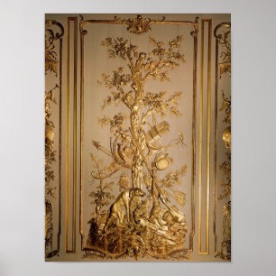 Póster Hunting scene, wood panelling from dining