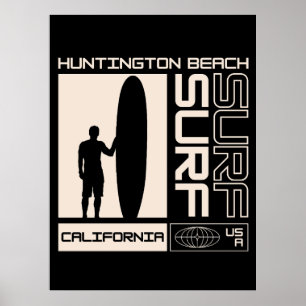 Poster Huntington Beach Califórnia EUA Surfe