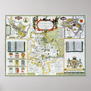 Póster Huntington, gravado por Jodocus Hondius