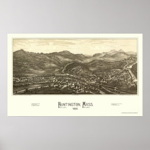 Poster Huntington, mapa panorâmico das MÃES - 1886