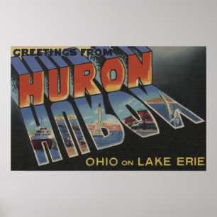 Poster Huron, Ohio - Lago Erie - grandes cenas da letra
