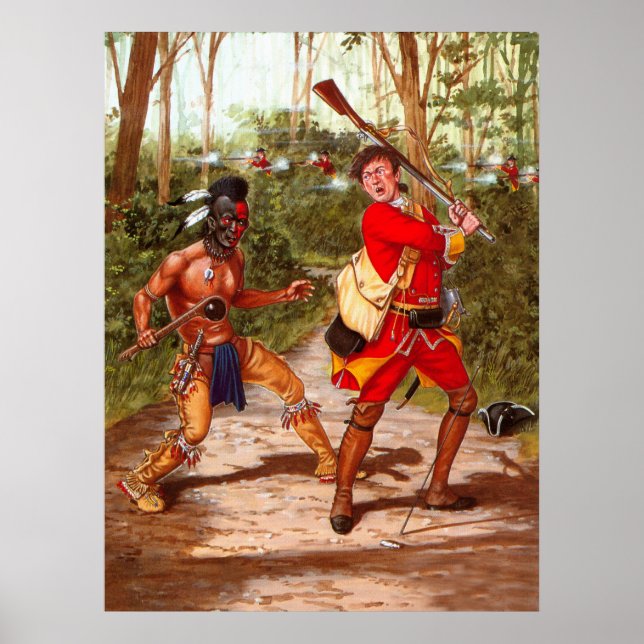 Póster Huron Warrior, índio nativo americano (Frente)