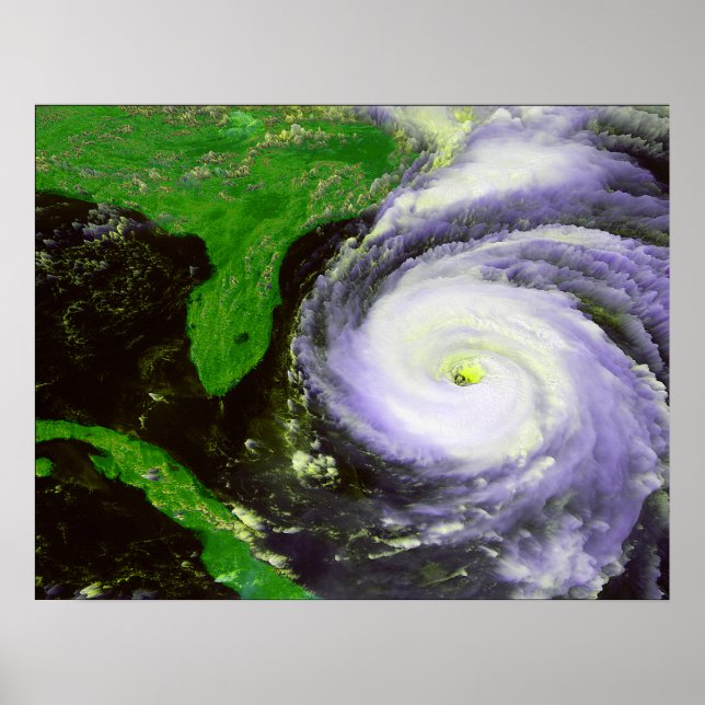 Poster Hurrican Fran Off Florida - Imagem de Satélite 199 (Frente)