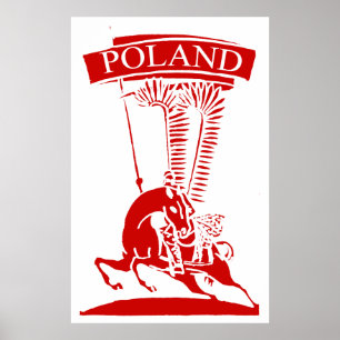 Póster Hussar voado polonês do vintage