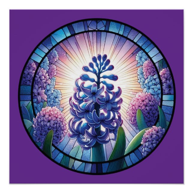 Póster Hyacinth Stainth Glass Art (Frente)