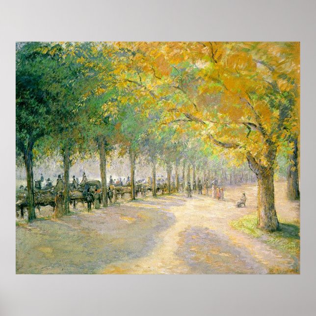 Poster Hyde Park Camille Pissarro outono de 1890 árvore (Frente)