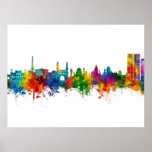 Poster Hyderabad Skyline India