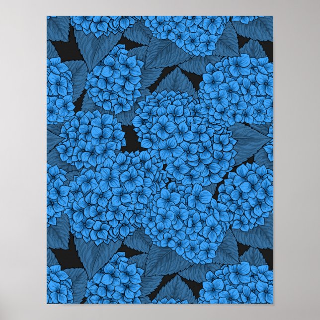Poster Hydrangea azul (Frente)