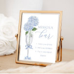 Poster Hydrangea Azul, Chá Bar Silver Mimosa<br><div class="desc">Altere as direções e personalize usando o formulário modelo.</div>