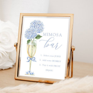 Poster Hydrangea azul, Chá de Bar Mimosa Dourado