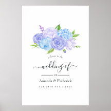 Hydrangea Blue e Light Lavanda Wedding Bem-vindo