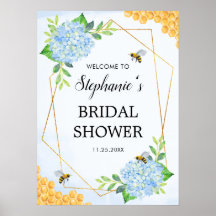 Hydrangea Blue Geométrico Chá de panela de Abelhas