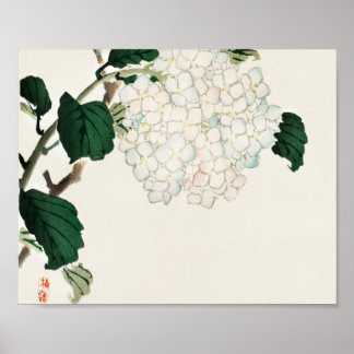 Poster Hydrangea por Kōno Bairei
