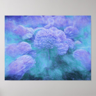 Poster Hydrangea Vintage Floral Chic Roxo