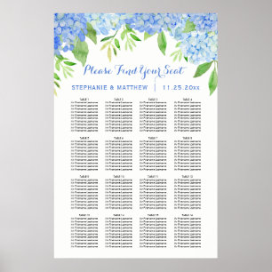 Poster Hydrangea Watercolor Floral Casamento