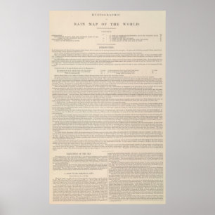 Póster Hyetographic ou mapa da chuva do mundo