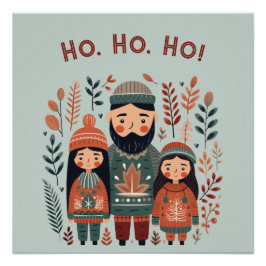 Póster Hygge Christmas Scandinavian Cozy Family