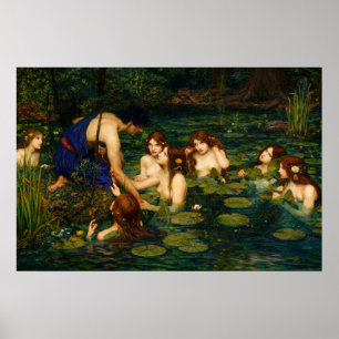 Poster Hylas e as Ninfas por John William Waterhouse
