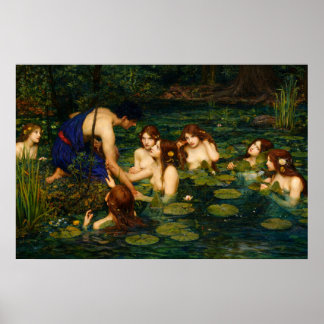 Poster Hylas e as Ninfas por John William Waterhouse
