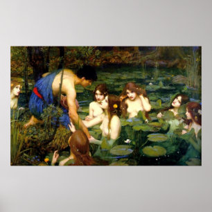 Poster Hylas e Ninfas (1896) ~ Canvas de Arte Fina