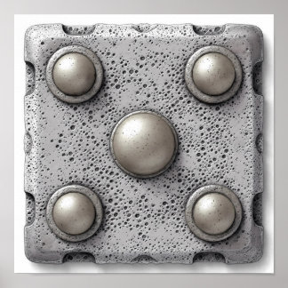 Poster Hyper-Realistic Pitted Cast Iron Texture Template