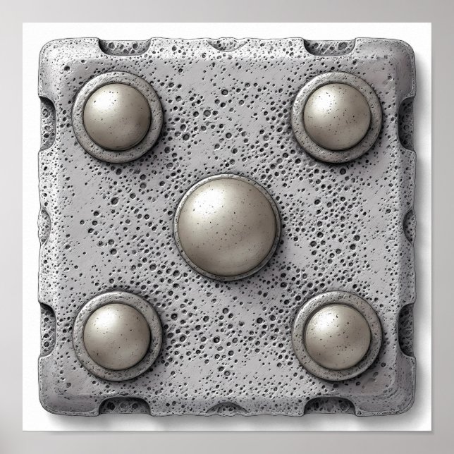 Poster Hyper-Realistic Pitted Cast Iron Texture Template (Frente)