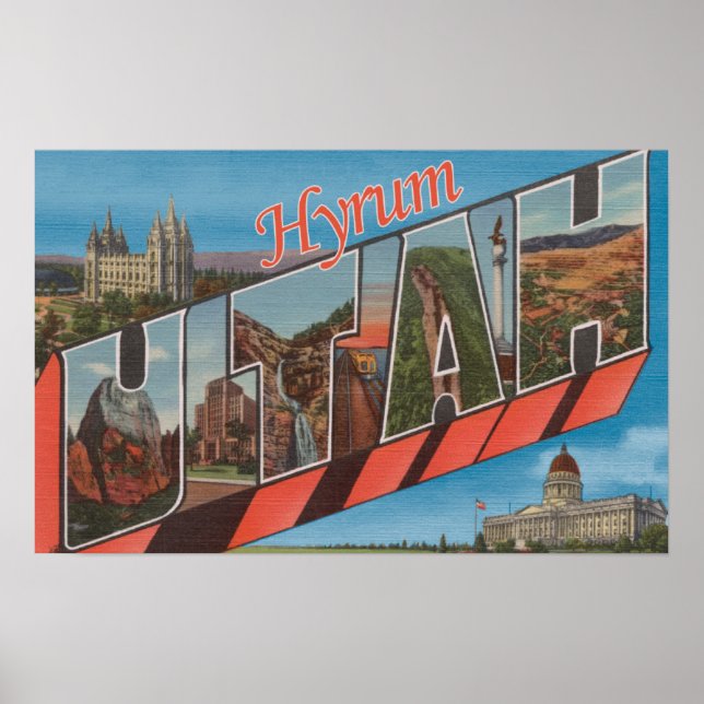 Poster Hyrum, UtahLarge - Letra ScenesHyrum, UT (Frente)