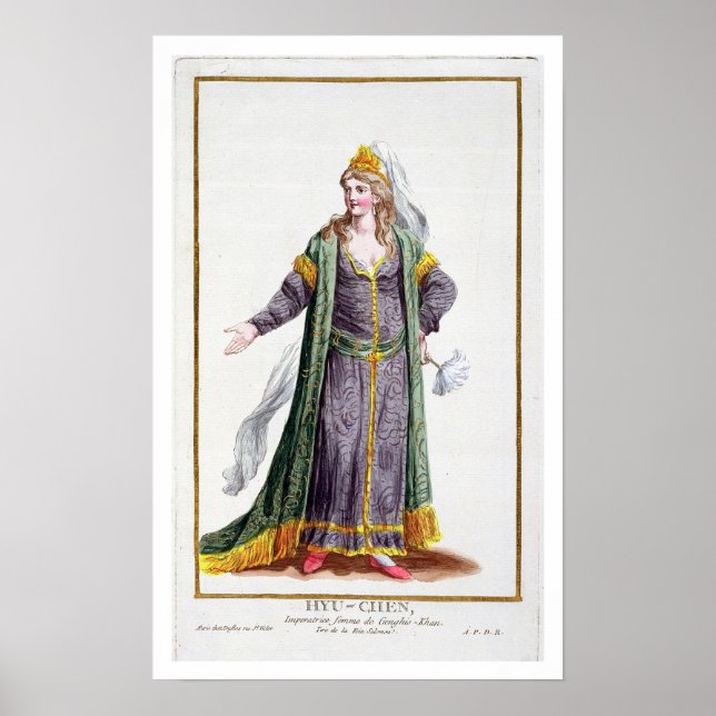 Póster Hyu-Chen, esposa de Genghis Khan, de "Receuil des (Frente)