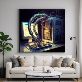 Poster I.A Emergente - Arte Satírica Engraçada