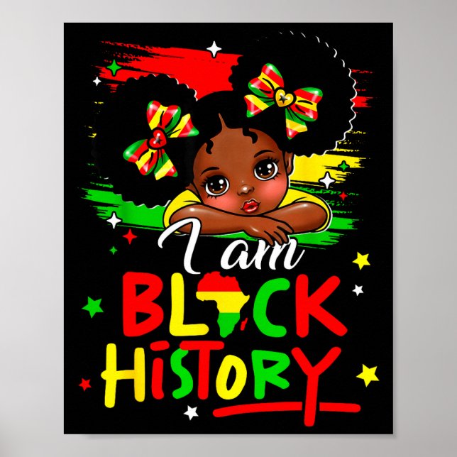 Poster I Am Black History Afro Girl Little Melanin Prince (Frente)