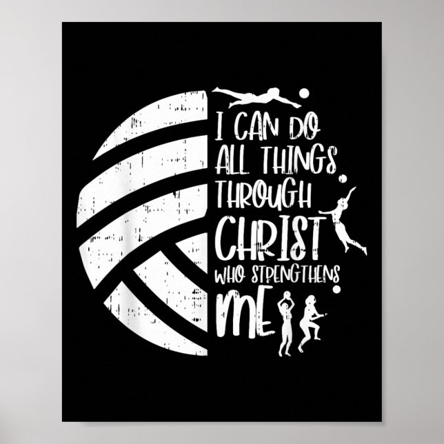 Poster I Can Do Things Through Christ Volleyball Christia (Frente)
