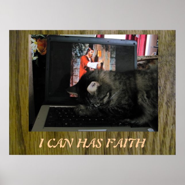Póster I Can Has Faith Praying Cat (Frente)