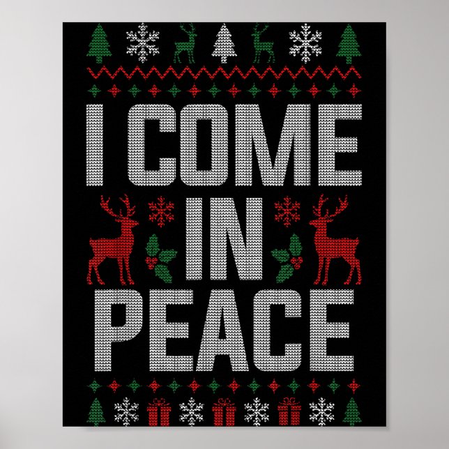 Poster I Come In Peace Couple Matching Ugly Christmas Swe (Frente)
