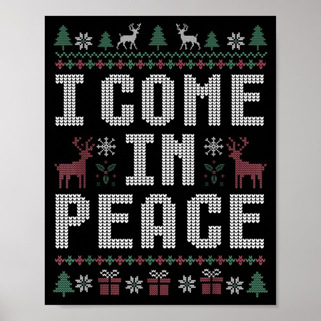 Poster I Come In Peace Couple Matching Ugly Christmas Swe (Frente)