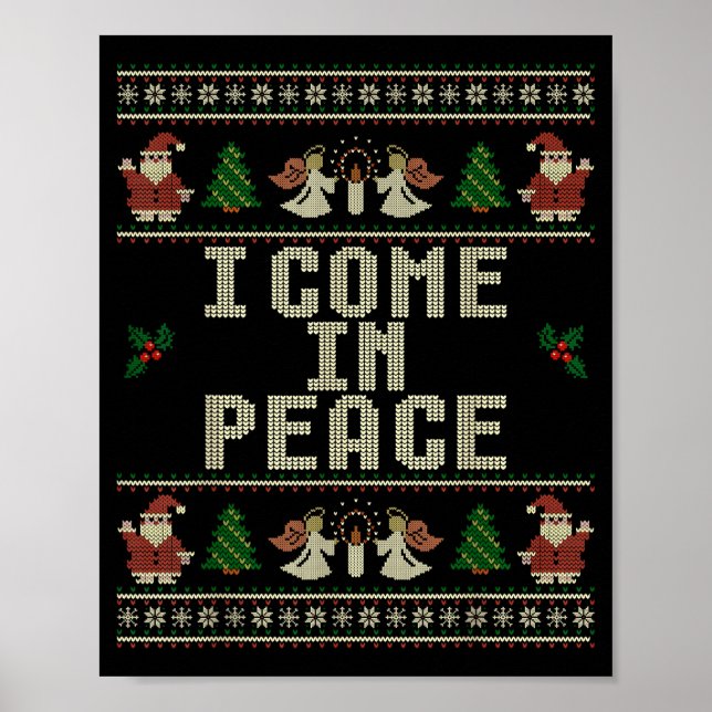 Poster I Come In Peace Couple Matching Ugly Christmas Swe (Frente)
