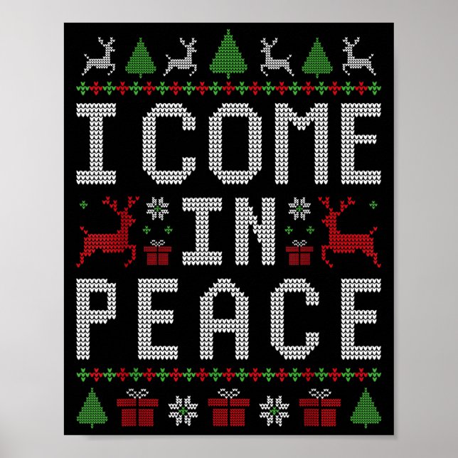 Poster I Come In Peace Couple Matching Ugly Christmas Swe (Frente)