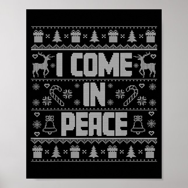 Poster I Come In Peace Couple Matching Ugly Christmas Swe (Frente)