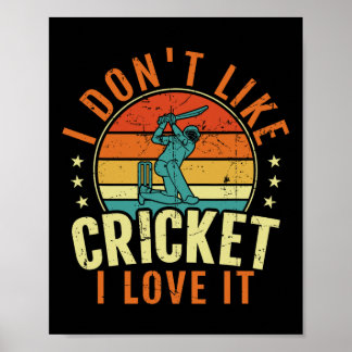 Poster I Don't Like Cricket I Love It Tee - Vintage Crick