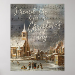 Poster I Heard the Bells on Christmas Day, Vintage Church