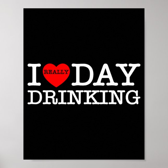 Poster I Heart Love Day Drinking Party Funny Barbecue Fam (Frente)