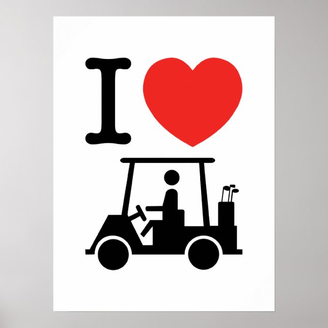 Poster I Heart (Love) Golf Cart (Frente)