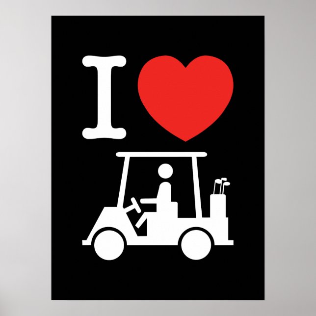 Póster I Heart (Love) Golf Cart (Frente)