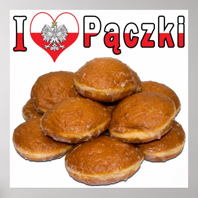 Póster I Heart Paczki Comida Polonesa (Frente)