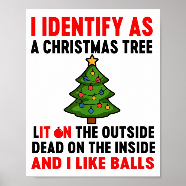Poster I Identify As A Christmas Tree Lit On The Outside  (Frente)