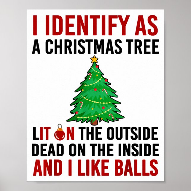 Poster I Identify As A Christmas Tree Lit On The Outside  (Frente)