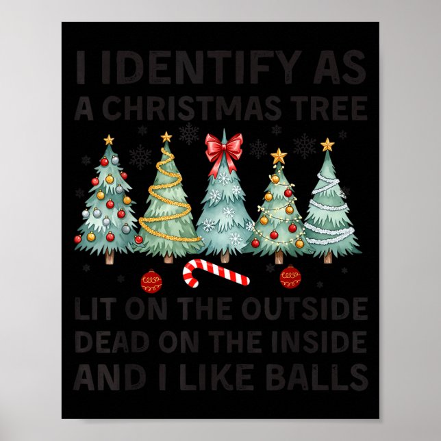 Poster I Identify As A Christmas Tree Lit On The Outside  (Frente)